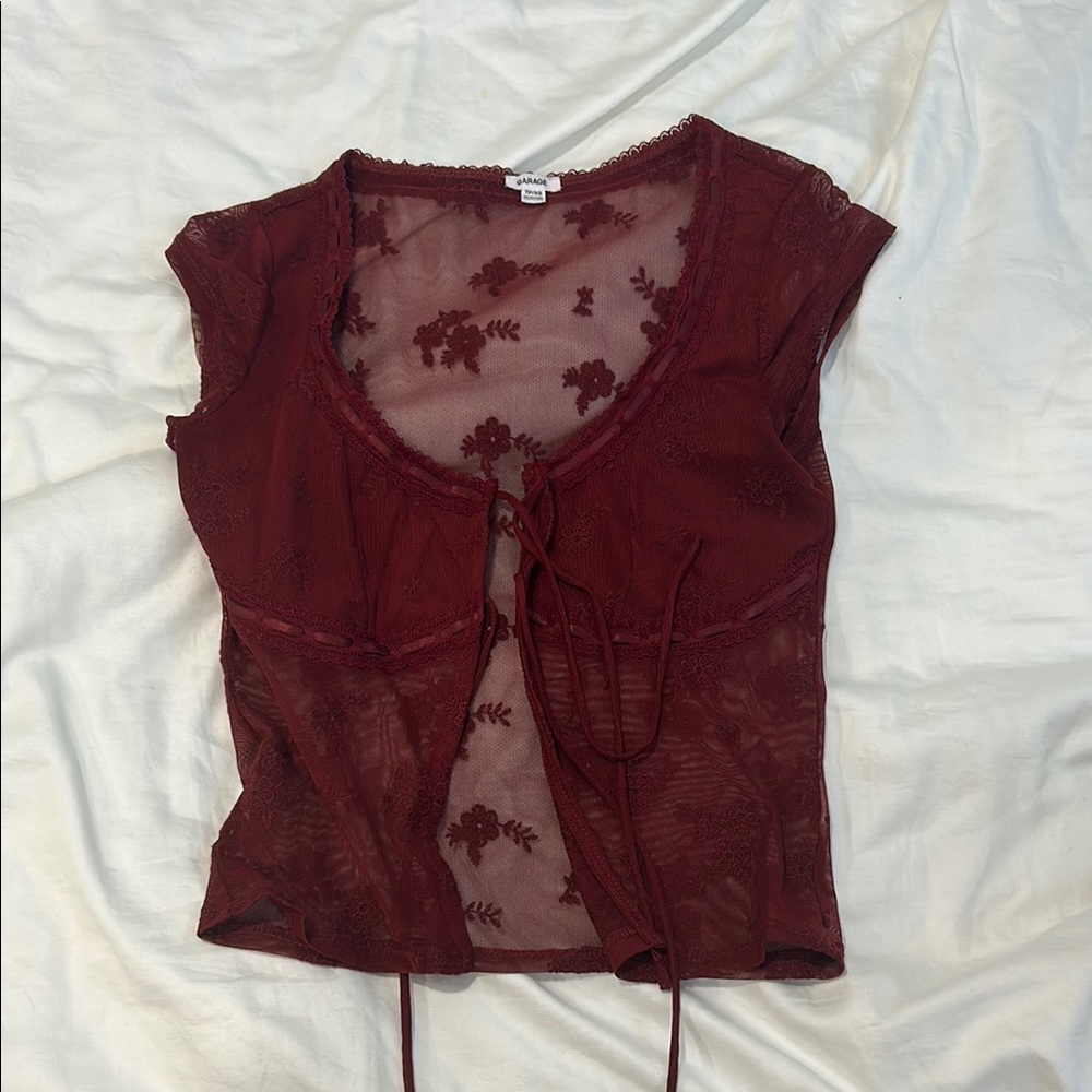 Garage lace tie up tee
